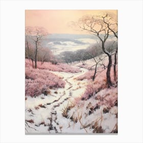 Dreamy Winter Painting Exmoor National Park England 4 Canvas Print