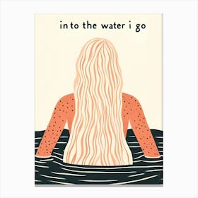 Into The Water I Go - Blonde Woman Canvas Print