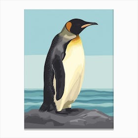Emperor Penguin Sea Lion Island Minimalist Illustration 4 Canvas Print