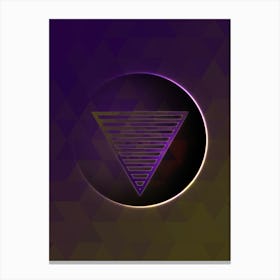 Geometric Neon Glyph on Jewel Tone Triangle Pattern 479 Canvas Print