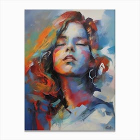 Woman With Colorful Hair 9 Canvas Print