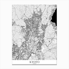 Kyoto White Black Canvas Print