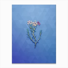 Vintage Shewy Phlox Flower Branch Botanical Art on Blue Perennial n.1949 Canvas Print