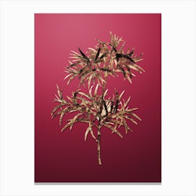 Gold Botanical Bitter Willow on Viva Magenta n.0725 Canvas Print