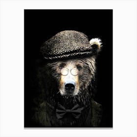 Bear In Glasses Canvas Print