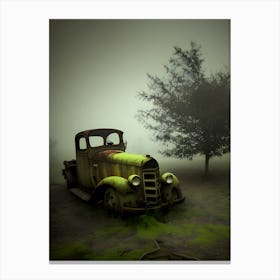 Old Truck In The Fog 9 Canvas Print