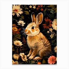 Rabbit In Flowers 1 Canvas Print