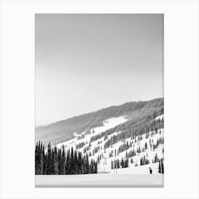 Sun Peaks, Canada Black And White Skiing Poster Canvas Print