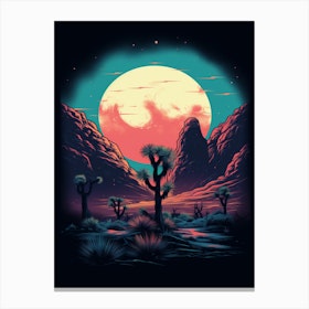 Joshua Tree At Night In South Western Style (4) Canvas Print