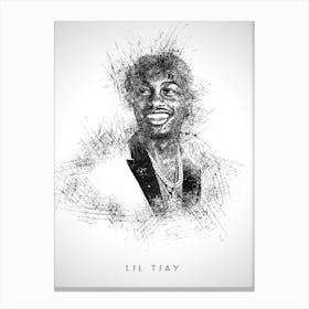 Lil Tjay Rapper Sketch Canvas Print