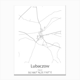 Lubaczow,Poland Minimalist Map Canvas Print