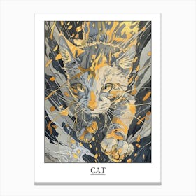 Cat Precisionist Illustration 4 Poster Canvas Print