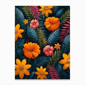 Seamless Tropical Pattern 1 Canvas Print