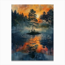 Sunrise In The Forest Canvas Print