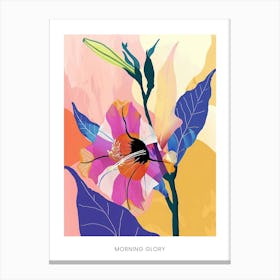 Colourful Flower Illustration Poster Morning Glory 4 Canvas Print