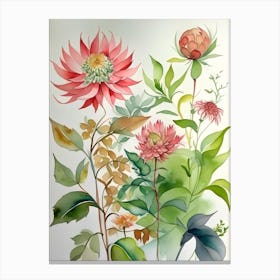 Watercolor Flowers Canvas Print