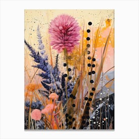 Surreal Florals Fountain Grass 2 Flower Painting Canvas Print
