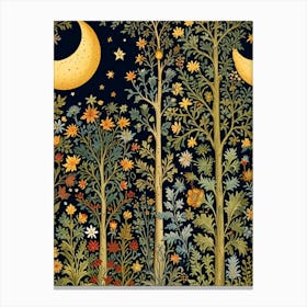 William Morris Moon And Stars 4 Canvas Print