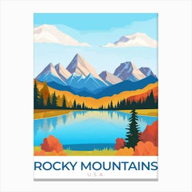 Usa Rocky Mountains Travel Canvas Print