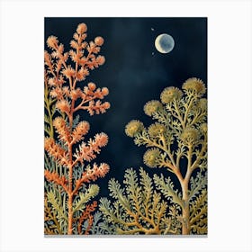 William Morris Coral Reefs At Night Canvas Print