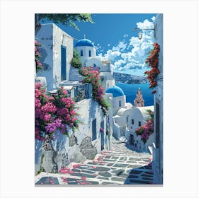 Beautiful Santorini Greece Wall Art 4 Canvas Print