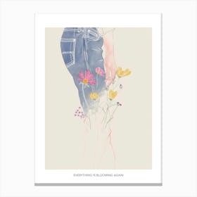 Everything Is Blooming Again Poster Jean Line Art Flowers 9 Canvas Print