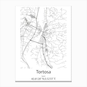 Tortosa,Spain Minimalist Map Lienzo