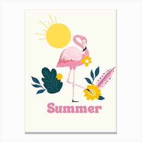 Summer Flamingo Canvas Print