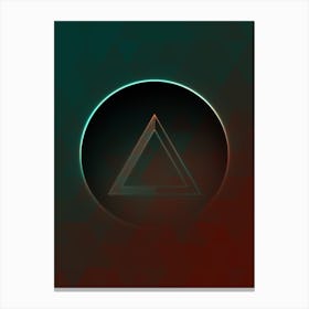 Geometric Neon Glyph on Jewel Tone Triangle Pattern 331 Canvas Print