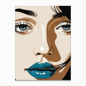 Woman Portrait Face Pop Art (14) Canvas Print