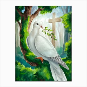 Dove In The Forest Canvas Print