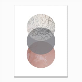 Three Circles Peach Sand and Glass Abstract Canvas Print
