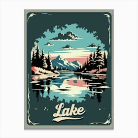 Vintage Lake Sign Canvas Print