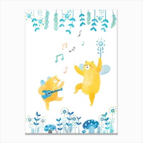 Bee Bears Canvas Print