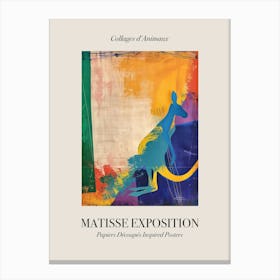 Kangaroo 1 Matisse Inspired Exposition Animals Poster Canvas Print