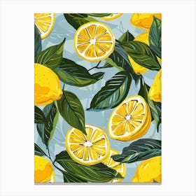 Lemons Seamless Pattern Canvas Print