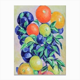 Orange Vintage Sketch Fruit Canvas Print