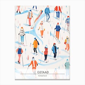 Gstaad   Switzerland, Ski Resort Poster Illustration 1 Canvas Print