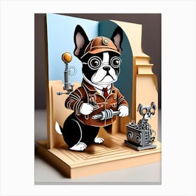 Steampunk Boston Terrier-Reimagined Canvas Print