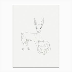 Deer And Teddy Bear Canvas Print