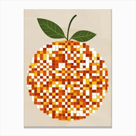 Orange Pixel Art 14 Canvas Print