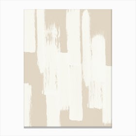 Beige White Paint Strokes Canvas Print