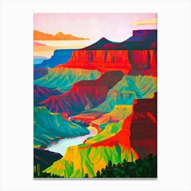 Grand Canyon National Park United States Of America Abstract Colourful Canvas Print