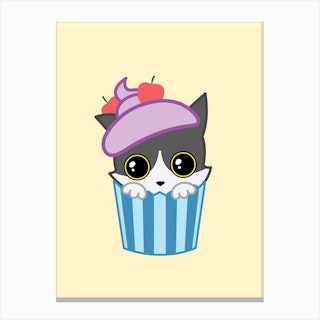Cupcake Kitty Canvas Print
