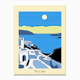Poster Of Minimal Design Style Of Santorini, Greece 2 Canvas Print