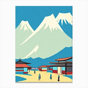 Naeba, Japan Midcentury Vintage Skiing Poster Canvas Print