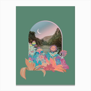 Fancy Land Sage Green Canvas Print