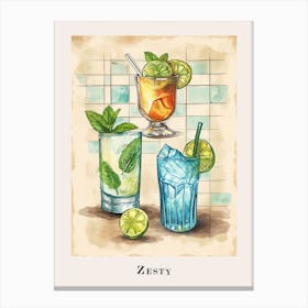 Zesty Cocktail Illustration Canvas Print