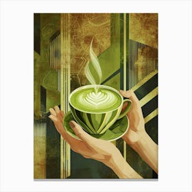 Art Deco Matcha Latte 3 Canvas Print
