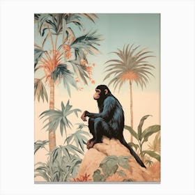 Chimpanzee 2 Tropical Animal Portrait Canvas Print